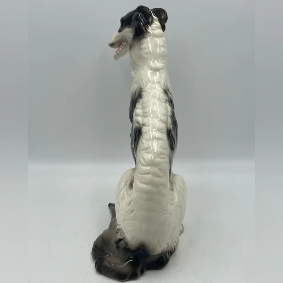 Cuernavaca Mexico Hand Painted Ceramic Borzoi Russian Wolfhound Dog Sculpture